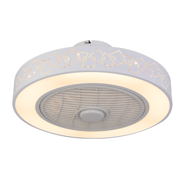 Modern Acrylic Semi Flush Mount Ceiling Fan Light Living Room Bedroom LED Lamp
