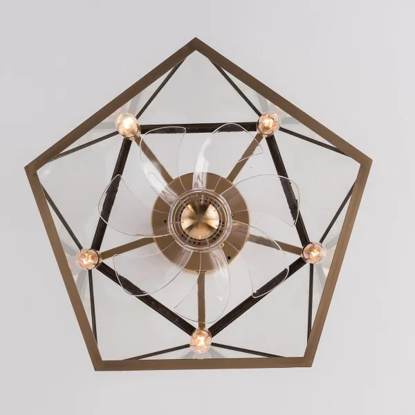 18.5'' Caged Ceiling Fan with Lights Remote Control, Rustic Farmhouse Ceiling Fan with Light, Small Modern Industrial Ceiling Fan