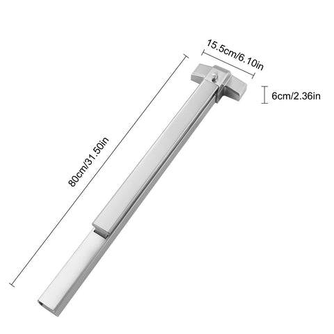 Panic Bar Exit Device Silver, Push Bar for Exit Doors & Exit Lever with Key, Warning Strike Bar with Warning Stickers