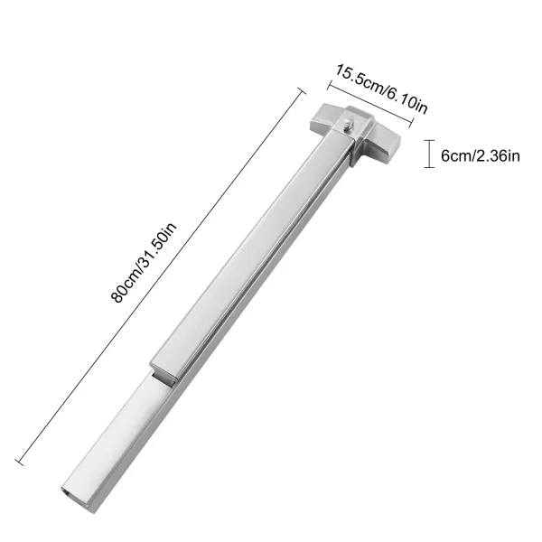 Panic Bar Exit Device Silver, Push Bar for Exit Doors & Exit Lever with Key, Warning Strike Bar with Warning Stickers Panic Bar Exit Device Silver, Push Bar for Exit Doors & Exit Lever with Key, Warning Strike Bar with Warning Stickers