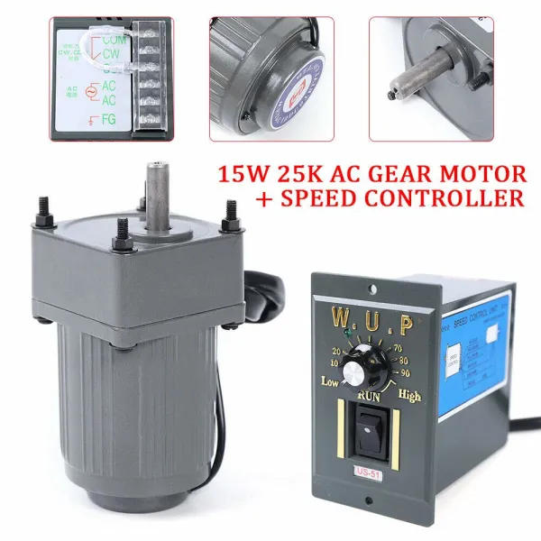 110V 15W 125RPM Single Phase Worm Gear Motor High Torque Deceleration Speed Reduction Motor Gearmotor Reducer