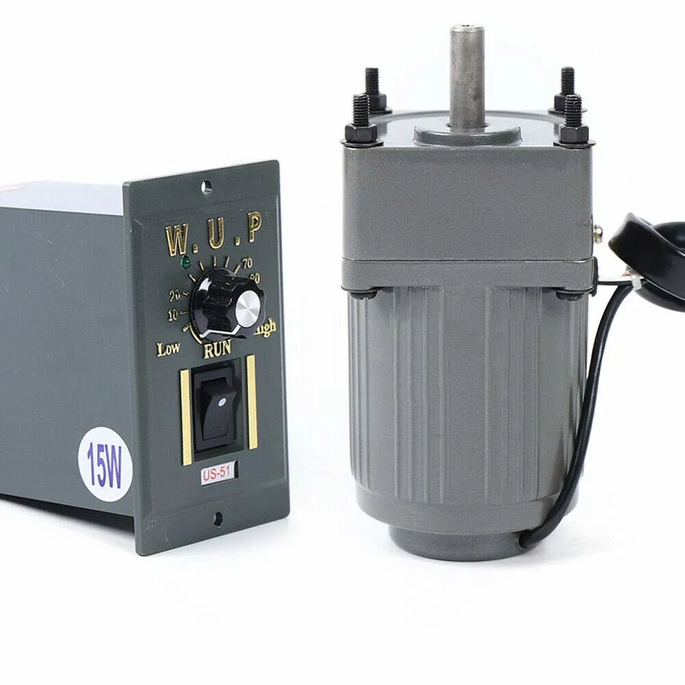 110V 15W 125RPM Single Phase Worm Gear Motor High Torque Deceleration Speed Reduction Motor Gearmotor Reducer