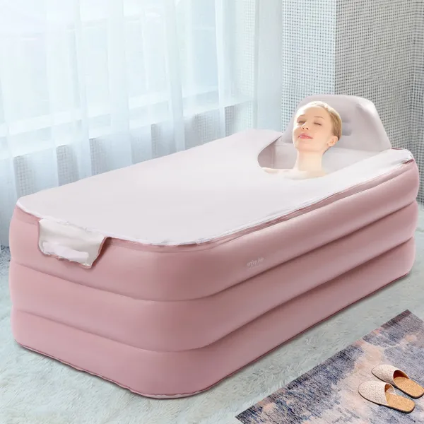 Inflatable Bathtub, Three-layer Bath Tub Portable Foldable Adult Bath Tub Freestanding SPA Folding Warm Water Hot Tub
