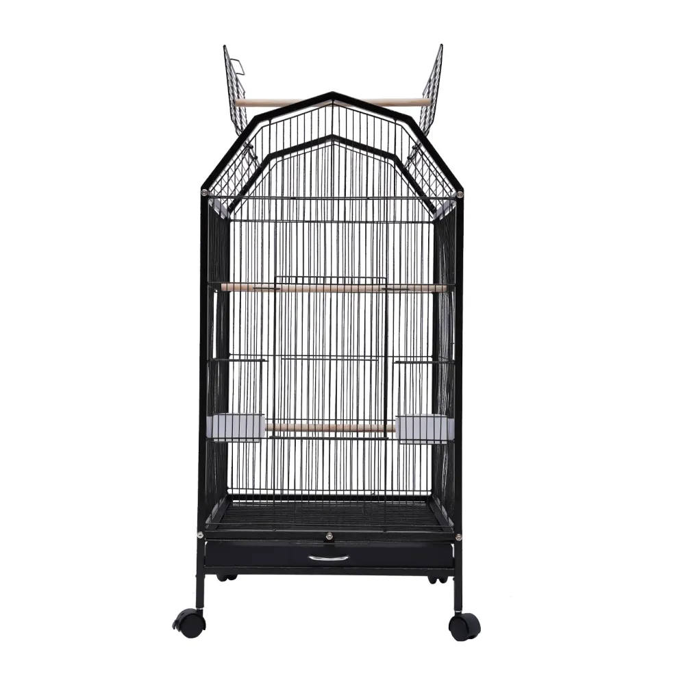 Parakeet Bird Cage with Stand Metal Pet Bird Flight Cages Large Finch Bird Cage