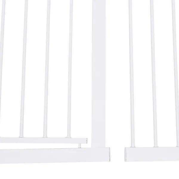 Baby Gate Retractable Extra Wide Long - Metal Pets Dog Cat Gate for Stairs Doorways Indoor Hallways - Child Safety Gate with Door and Wall Cups
