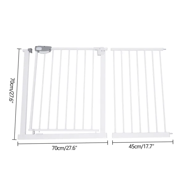 Baby Gate Retractable Extra Wide Long - Metal Pets Dog Cat Gate for Stairs Doorways Indoor Hallways - Child Safety Gate with Door and Wall Cups