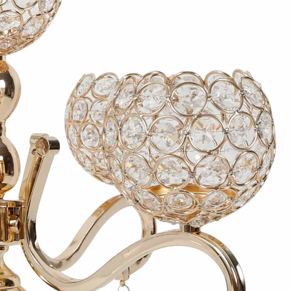 5 Arms Candle Holder,Modern Design Bowl Ball Crystal Candelabra Candlestick with Hanging Crystal Drops,for Wedding,Dinner 5 Arms Candle Holder,Modern Design Bowl Ball Crystal Candelabra Candlestick with Hanging Crystal Drops,for Wedding,Dinner