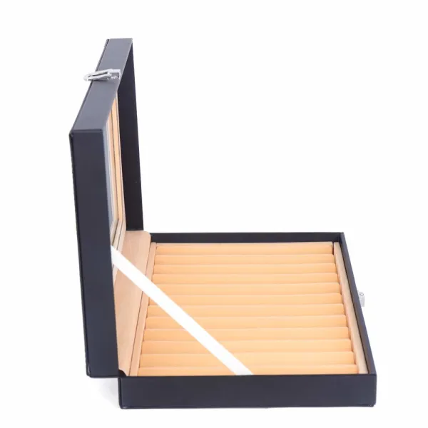 12pcs Leather Pen Display Case Storage Fountain Pen Collector Organizer Box with Glass Window 12pcs Leather Pen Display Case Storage Fountain Pen Collector Organizer Box with Glass Window