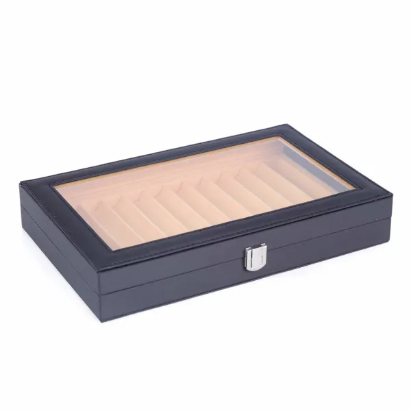 12pcs Leather Pen Display Case Storage Fountain Pen Collector Organizer Box with Glass Window 12pcs Leather Pen Display Case Storage Fountain Pen Collector Organizer Box with Glass Window