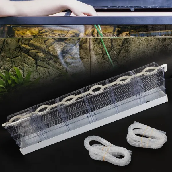 暂停销售，图片有误Aquarium Filter Upper Box, 18PCS 360 Degree Loop Transparent Trickle Raindrop Upper Fish Tank Water Boxes Set with Drip Tube