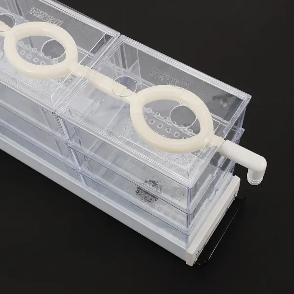 暂停销售，图片有误Aquarium Filter Upper Box, 18PCS 360 Degree Loop Transparent Trickle Raindrop Upper Fish Tank Water Boxes Set with Drip Tube