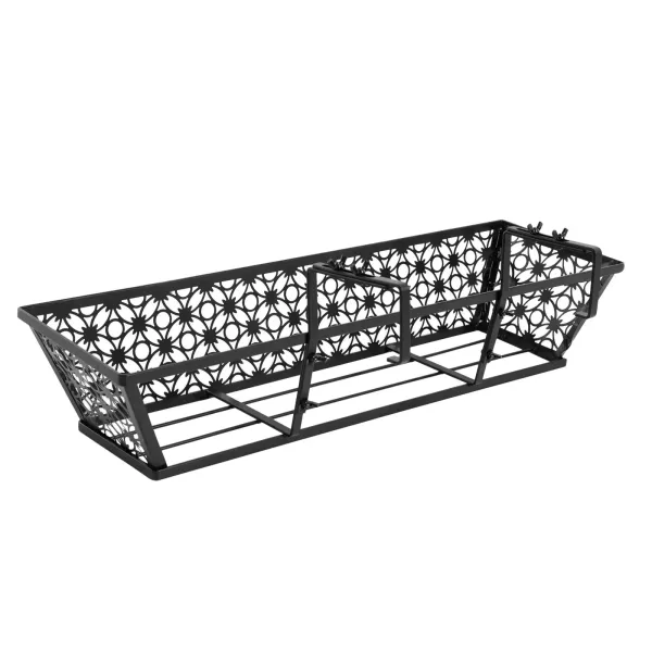 24" 4PCS Metal Hanging Window Boxes Horse Trough with Coconut Coir Liner-Flower 24" 4PCS Metal Hanging Window Boxes Horse Trough with Coconut Coir Liner-Flower