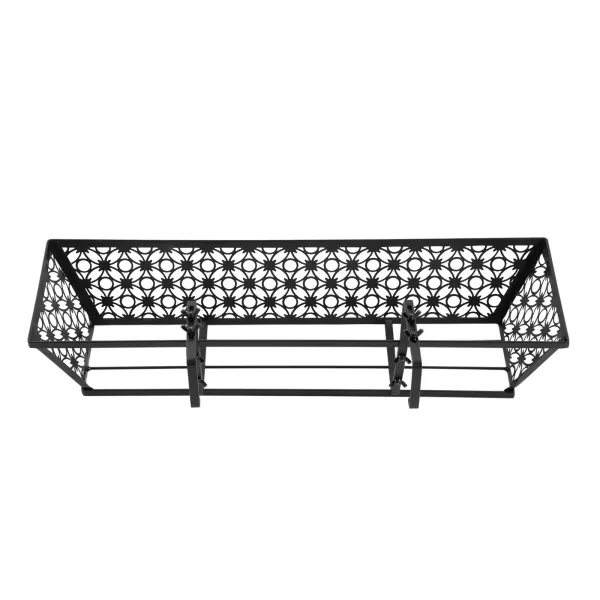 24" 4PCS Metal Hanging Window Boxes Horse Trough with Coconut Coir Liner-Flower 24" 4PCS Metal Hanging Window Boxes Horse Trough with Coconut Coir Liner-Flower