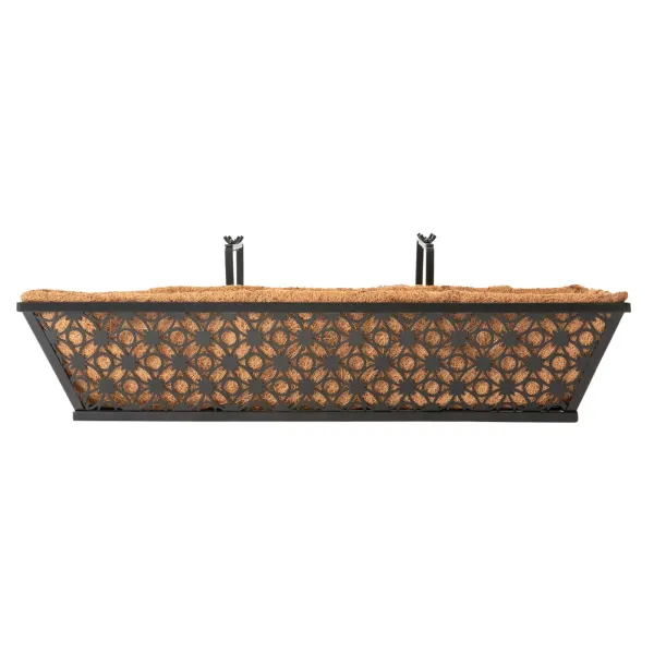 24" 4PCS Metal Hanging Window Boxes Horse Trough with Coconut Coir Liner-Flower 24" 4PCS Metal Hanging Window Boxes Horse Trough with Coconut Coir Liner-Flower