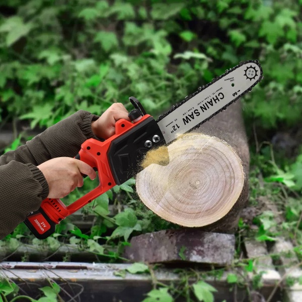 Electric Chainsaw, 12Inch Cordless Chainsaw, Portable Electric Chainsaw, Handheld Mini Chainsaw, Light Weight with Batteries Electric Chainsaw, 12Inch Cordless Chainsaw, Portable Electric Chainsaw, Handheld Mini Chainsaw, Light Weight with Batteries