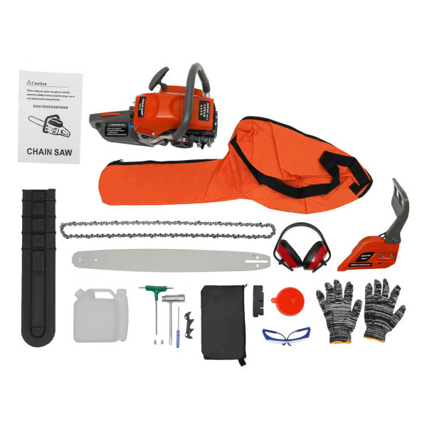 60cc Gas Powered Chainsaw with 22'' Guide Bar Saw Chain 2-Stroke Engine Cut Wood
