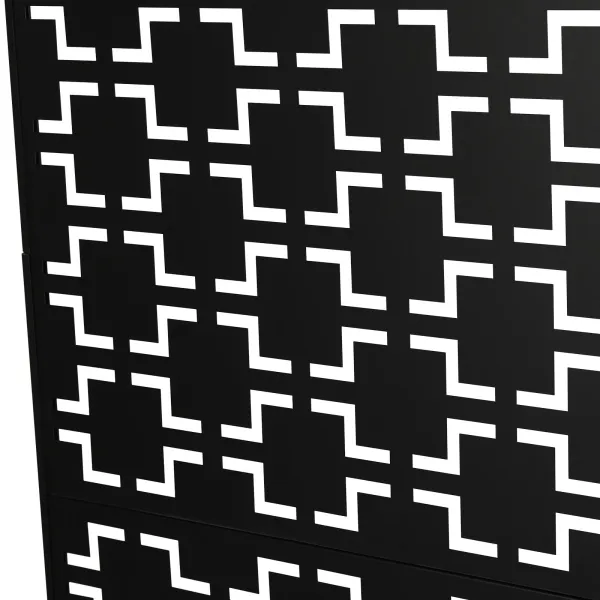 Privacy Screen Outdoor Decorative Panels Planter Wall Metal Fence Panels Modern Privacy Screen Fence Free Standing, Checker Style - Black Privacy Screen Outdoor Decorative Panels Planter Wall Metal Fence Panels Modern Privacy Screen Fence Free Standing, Checker Style - Black