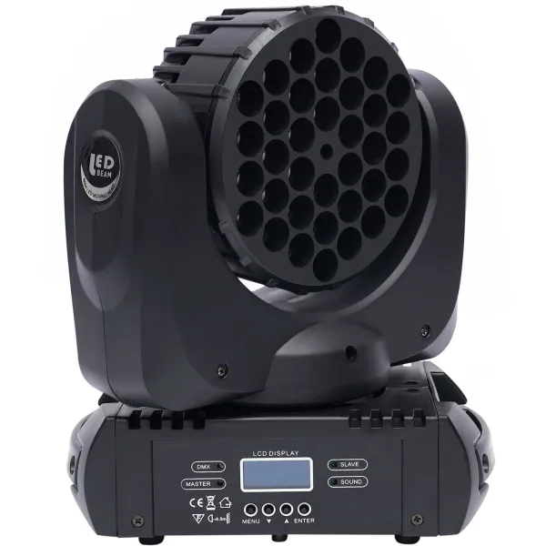 Stage Lights, 36x3W RGBW Led Beam Moving Head DJ Disco Stage Wash Light DMX Channels Effect Lighting, Sound Activated DJ Lights