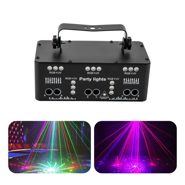 Proffessional DJ Lights for Party, 21 Lens RGB UV Disco Strobe Stage Lighting Indoor Support DMX