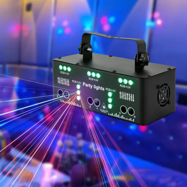 Proffessional DJ Lights for Party, 21 Lens RGB UV Disco Strobe Stage Lighting Indoor Support DMX