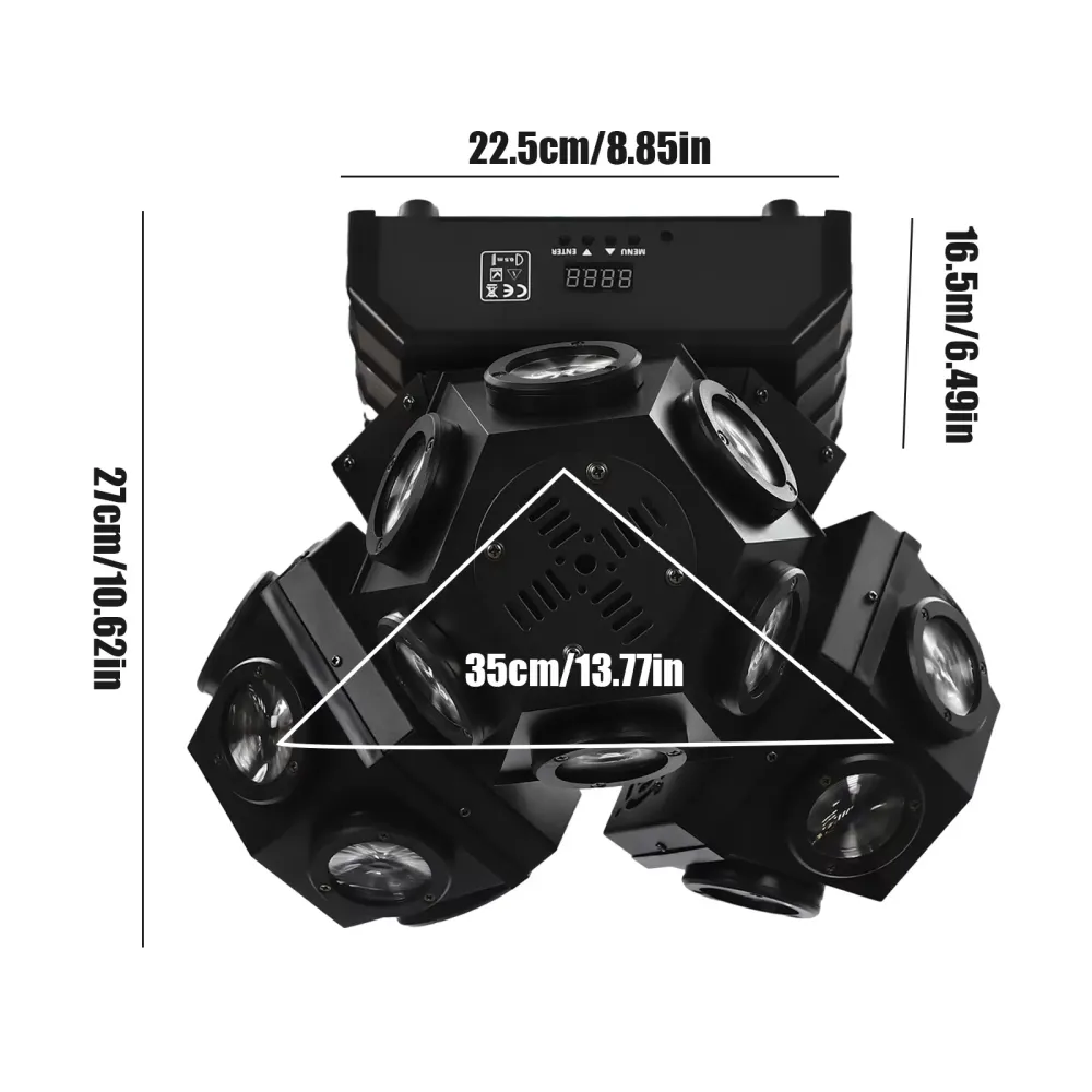 4 Faretti Da 100 W Moving Head Beam 18 Prisma DMX512 RGBW LED Con Custodia Per Il Trasporto Portatile - Foto 8