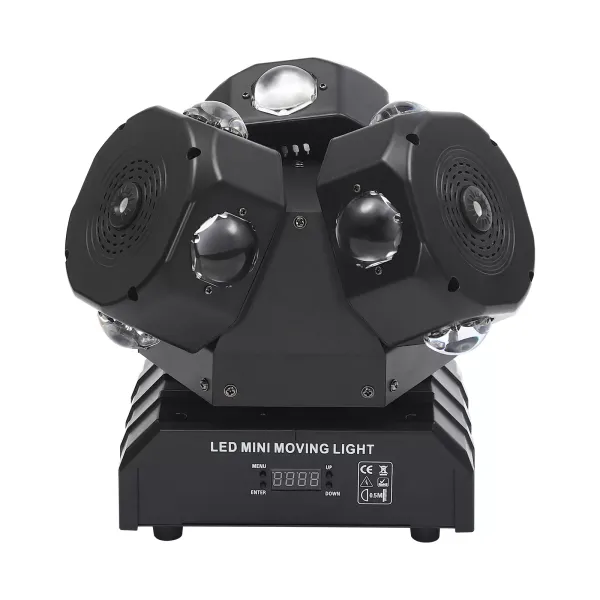 180w 3 Head Moving Head Light RGB LED 360° Rotating Strobe Stage Light Moving Head DJ Lights with DMX512 Console and LED Display and Bracket