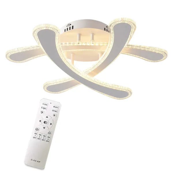 Modern LED Ceiling Light with Remote Control, Dia 19.68”/50cm, 3-Light Dimmable Ceiling Light Lighting Fixture