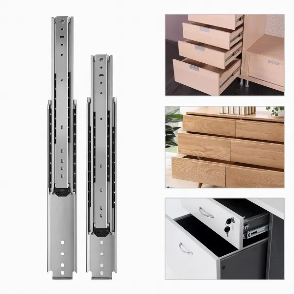 Heavy Duty Drawer Slides 34 Inch Full Extension Ball Bearing Industrial Drawer Slides 3 Section Drawer Tracks and Runners Heavy Duty Drawer Slides 34 Inch Full Extension Ball Bearing Industrial Drawer Slides 3 Section Drawer Tracks and Runners