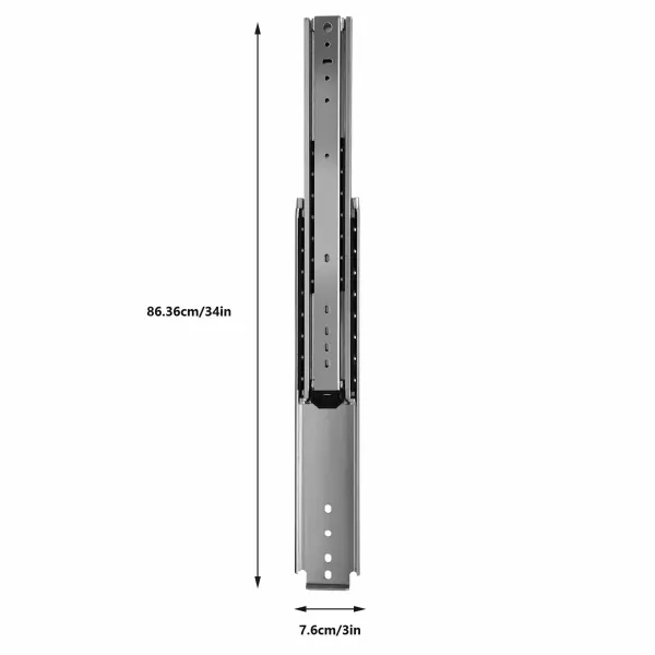 Heavy Duty Drawer Slides 34 Inch Full Extension Ball Bearing Industrial Drawer Slides 3 Section Drawer Tracks and Runners