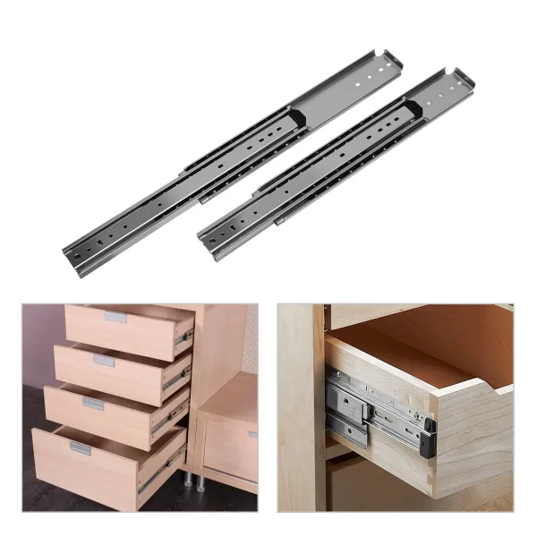 Heavy Duty Drawer Slides Full Extension Ball Bearing Industrial Drawer Slides 3 Section Drawer Tracks and Runners 500 lb Heavy Duty Drawer Slides Full Extension Ball Bearing Industrial Drawer Slides 3 Section Drawer Tracks and Runners 500 lb