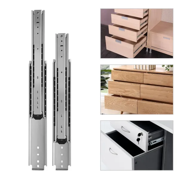 Heavy Duty Drawer Slides Full Extension Ball Bearing Industrial Drawer Slides 3 Section Drawer Tracks and Runners 500 lb Heavy Duty Drawer Slides Full Extension Ball Bearing Industrial Drawer Slides 3 Section Drawer Tracks and Runners 500 lb
