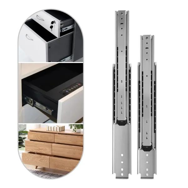 Heavy Duty Drawer Slides Full Extension Ball Bearing Industrial Drawer Slides 3 Section Drawer Tracks and Runners 500 lb Heavy Duty Drawer Slides Full Extension Ball Bearing Industrial Drawer Slides 3 Section Drawer Tracks and Runners 500 lb