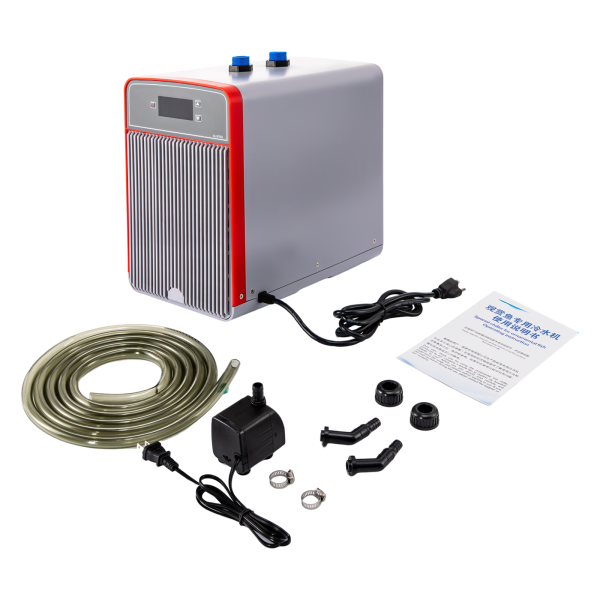 42Gal Aquarium Chiller, 1/10HP Water Chiller for Hydroponics System Fish Tank Coral Reef Tank, Quiet Design, 160L, Grey